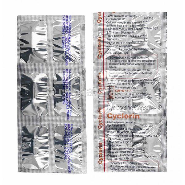 环丝氨酸 Cyclorin 60粒装 治疗抗药性肺结核病TB 膀胱肾脏感染抗生素 Cycloserine
