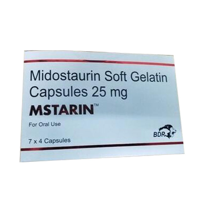 mstarin 米哚妥林 midostaurin 28粒装 治疗急性髓性白血病 肥大细胞增多症 血液肿瘤白血病