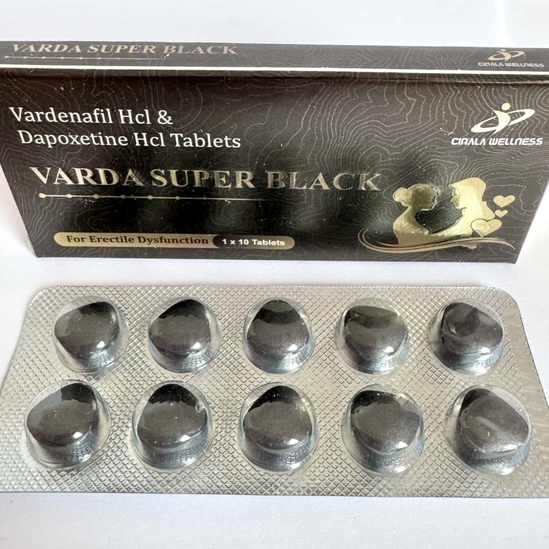 VARDA SUPER BLACK 黑色妖姬双效片10粒装 比艾力达效果更猛 伐地那非+达泊西汀片 最强最顶级助勃增硬+超强延时真双效药