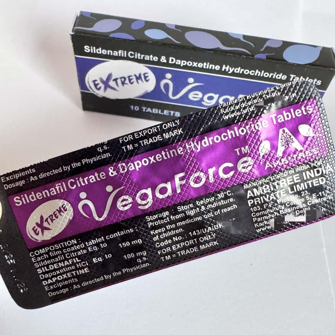 EXTREME VegaForce 印度紫蝌蚪双效片10粒装 比超级蓝钻和蓝蝌蚪效果更猛 西地那非+达泊西汀片 壮阳延时增硬防早射阳痿口服药