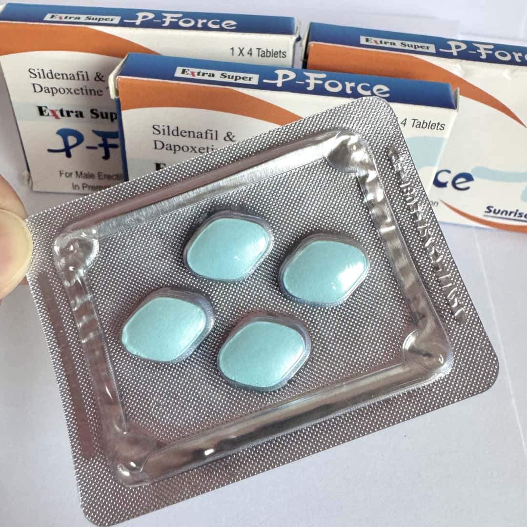 Extra Super P-Force 印度蓝P双效片4粒装 速效增硬+延时双效 半小时起效印度伟哥 助勃增大增粗解决时间短勃起无力